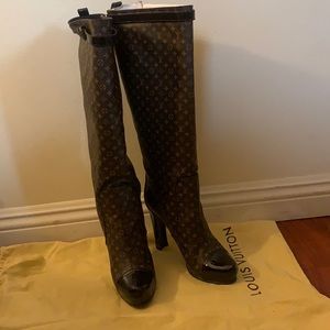 Authentic Louis Vuitton monogram canvas high boots